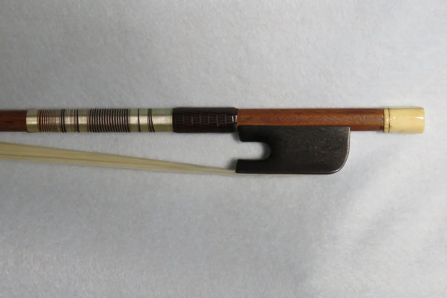 Classical Violoncello Bow de l'ecole de Maire with Letter by Jean-Francois Raffin